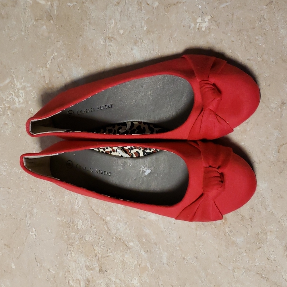 COPY - COPY - CHARLES ALBERT RED FLAT SHOES